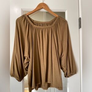 Garnet Hill Peasant Style Blouse size XS in Olive
